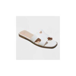 Women's Nina Slide Sandals - A New Day White